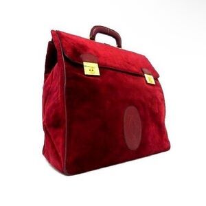 Cartier Burgundy Suede Attaché bag
